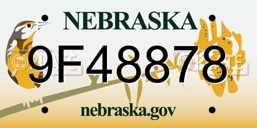 9F48878 Nebraska License Plate
