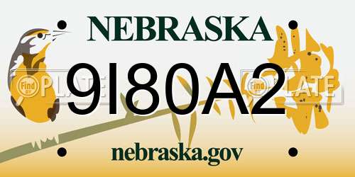 9I80A2 Nebraska License Plate