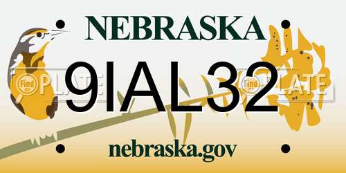 9IAL32 Nebraska License Plate