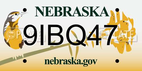 9IBQ47 Nebraska License Plate