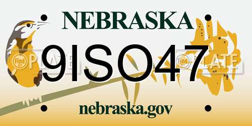 9ISO47 Nebraska License Plate