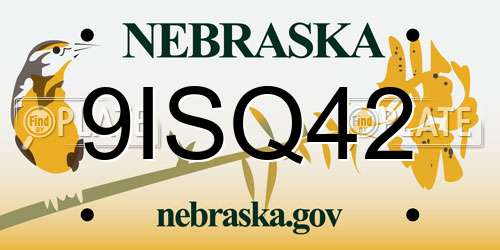 9ISQ42 Nebraska License Plate