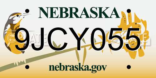9JCY055 Nebraska License Plate