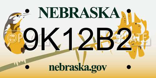 9K12B2 Nebraska License Plate