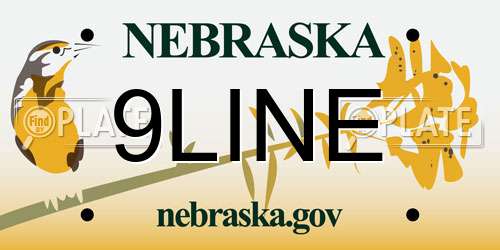 9LINE Nebraska License Plate