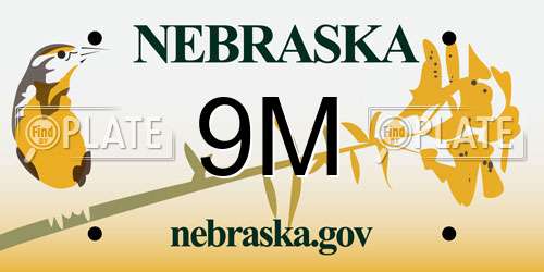 9M Nebraska License Plate