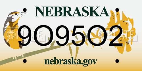 9O95O2 Nebraska License Plate