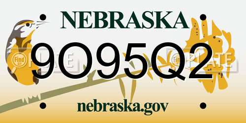 9O95Q2 Nebraska License Plate
