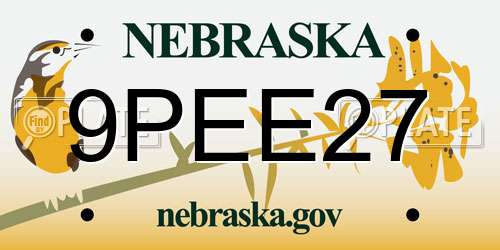 9PEE27 Nebraska License Plate