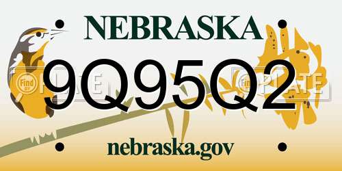 9Q95Q2 Nebraska License Plate