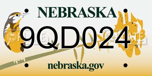 9QD024 Nebraska License Plate