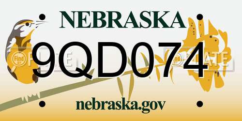 9QD074 Nebraska License Plate