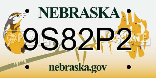 9S82P2 Nebraska License Plate
