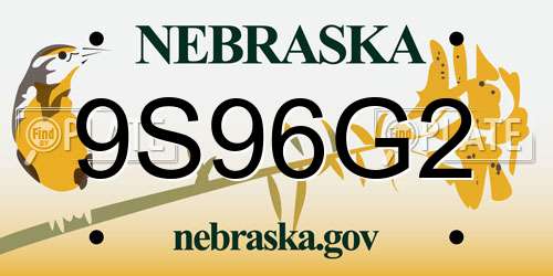 9S96G2 Nebraska License Plate