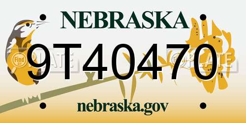 9T40470 Nebraska License Plate