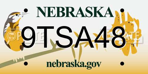9TSA48 Nebraska License Plate
