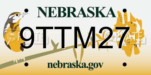 9TTM27 Nebraska License Plate