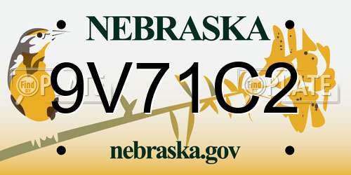 9V71C2 Nebraska License Plate