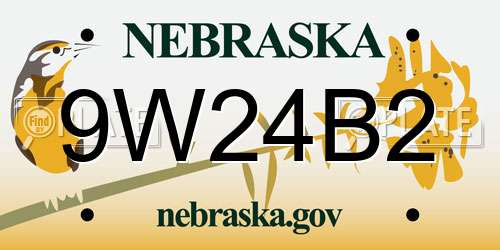 9W24B2 Nebraska License Plate