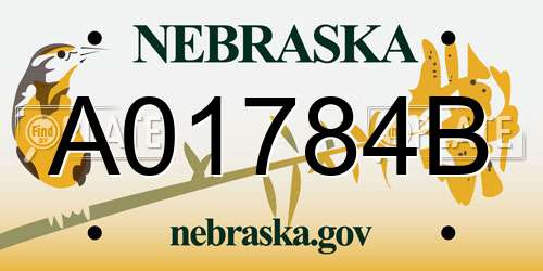 A01784B Nebraska License Plate