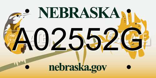 A02552G Nebraska License Plate