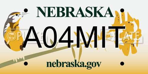 A04MIT Nebraska License Plate