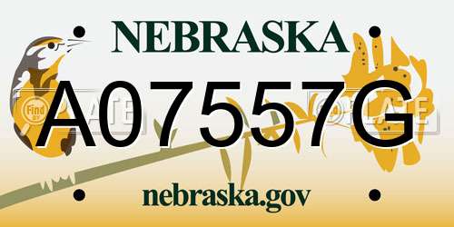A07557G Nebraska License Plate