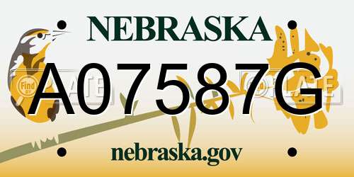 A07587G Nebraska License Plate