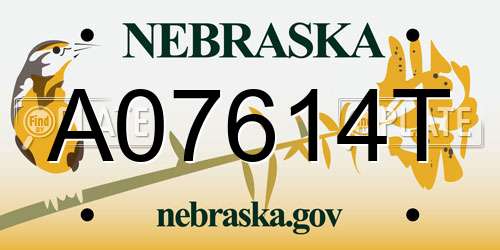 A07614T Nebraska License Plate