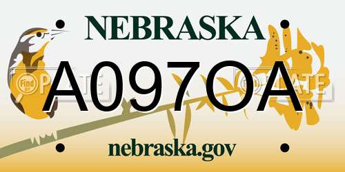A097OA Nebraska License Plate