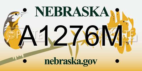 A1276M Nebraska License Plate