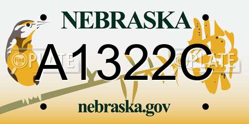 A1322C Nebraska License Plate