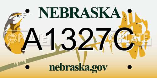 A1327C Nebraska License Plate