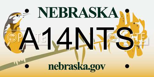 A14NTS Nebraska License Plate