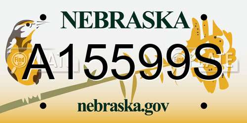 A15599S Nebraska License Plate