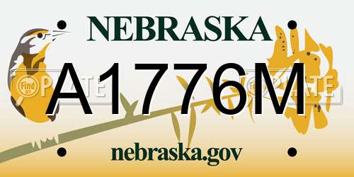 A1776M Nebraska License Plate
