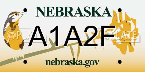 A1A2F Nebraska License Plate