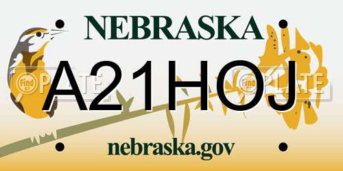 A21HOJ Nebraska License Plate