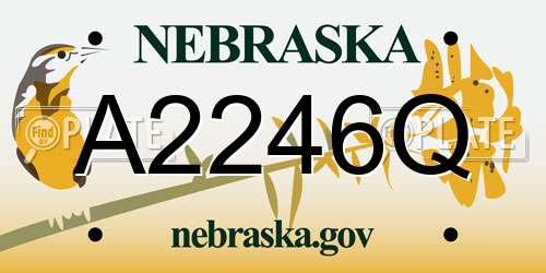 A2246Q Nebraska License Plate