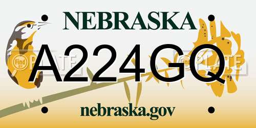 A224GQ Nebraska License Plate