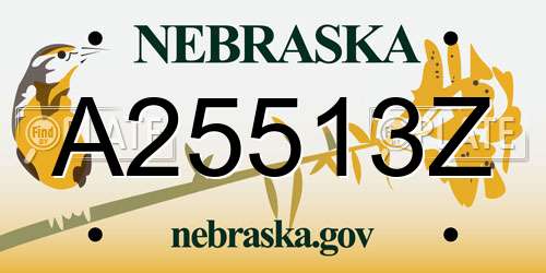 A25513Z Nebraska License Plate