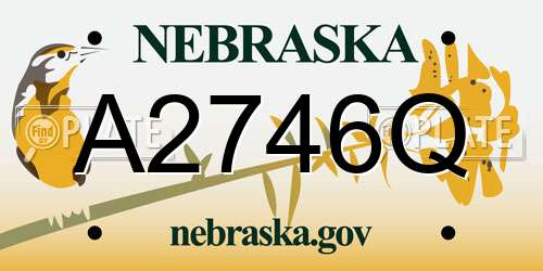 A2746Q Nebraska License Plate