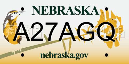 A27AGQ Nebraska License Plate