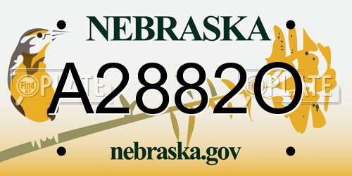 A2882O Nebraska License Plate