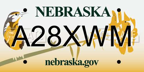 A28XWM Nebraska License Plate