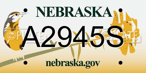 A2945S Nebraska License Plate