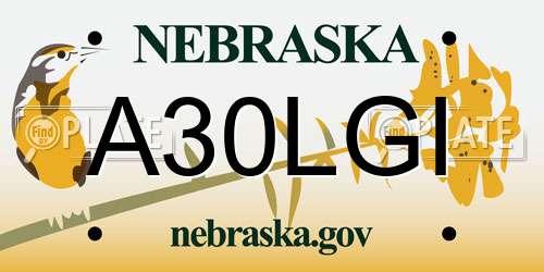 A30LGI Nebraska License Plate