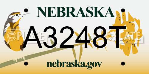 A3248T Nebraska License Plate
