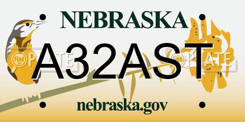 A32AST Nebraska License Plate