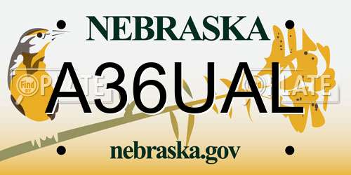 A36UAL Nebraska License Plate
